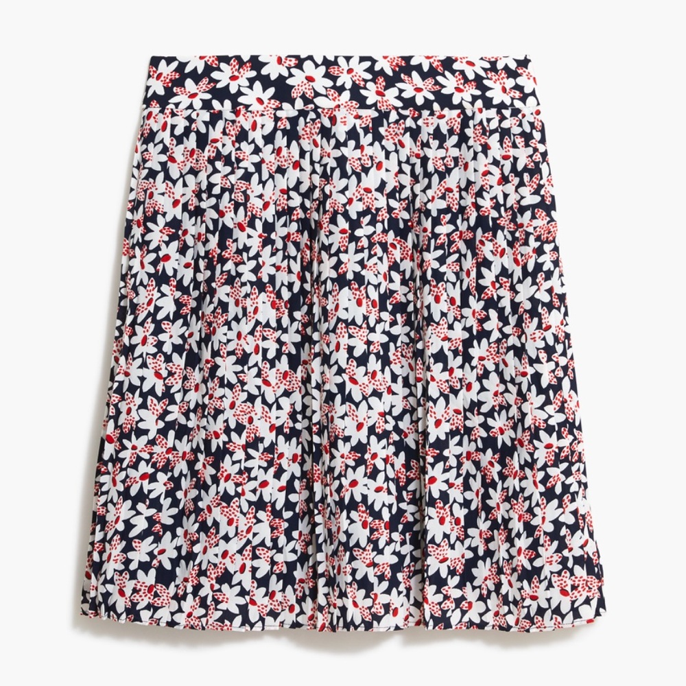 July 4th Skirt Red White Blue J Crew S NWT pleated Patriotic Swing Daisi…